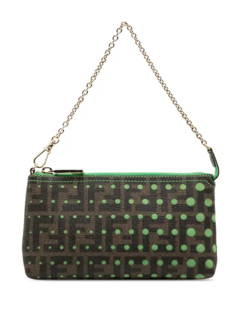 Fendi Pre-Owned Zucca Spalmati Dots Chain Pochette 单肩包(2010-2026年典藏款)