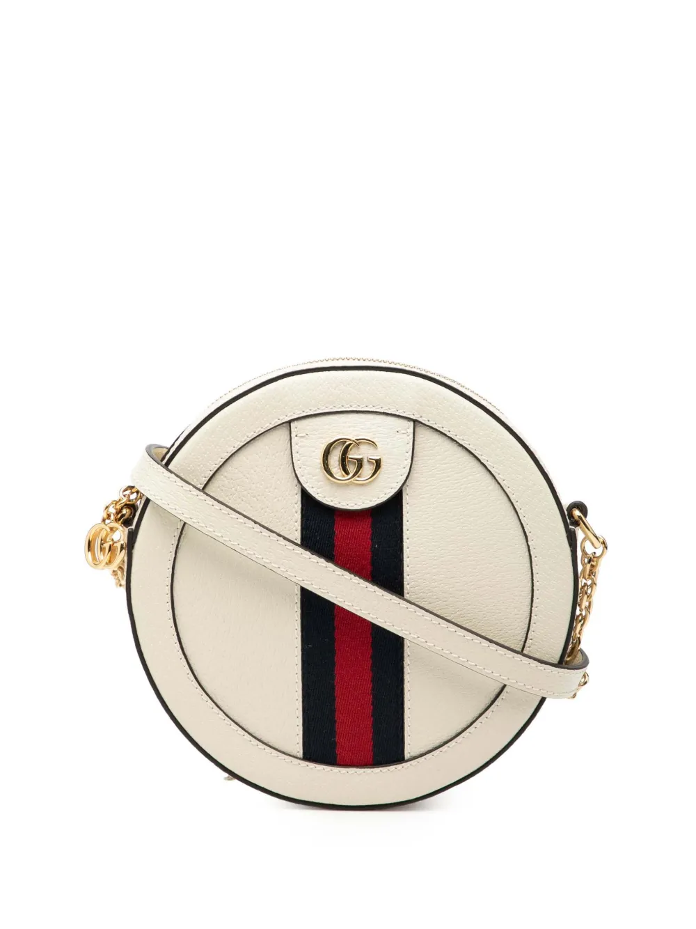 Gucci Pre-Owned 2016-2026 Mini Leather Ophidia Round crossbody bag - Bianco