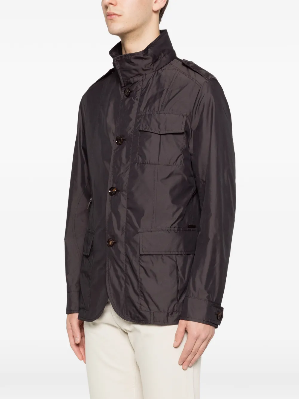  Moorer Chest-pocket Military Jacket - Grey 