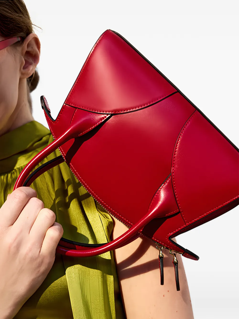  Potamy Mini Premium Leather Tote Bag - Red 