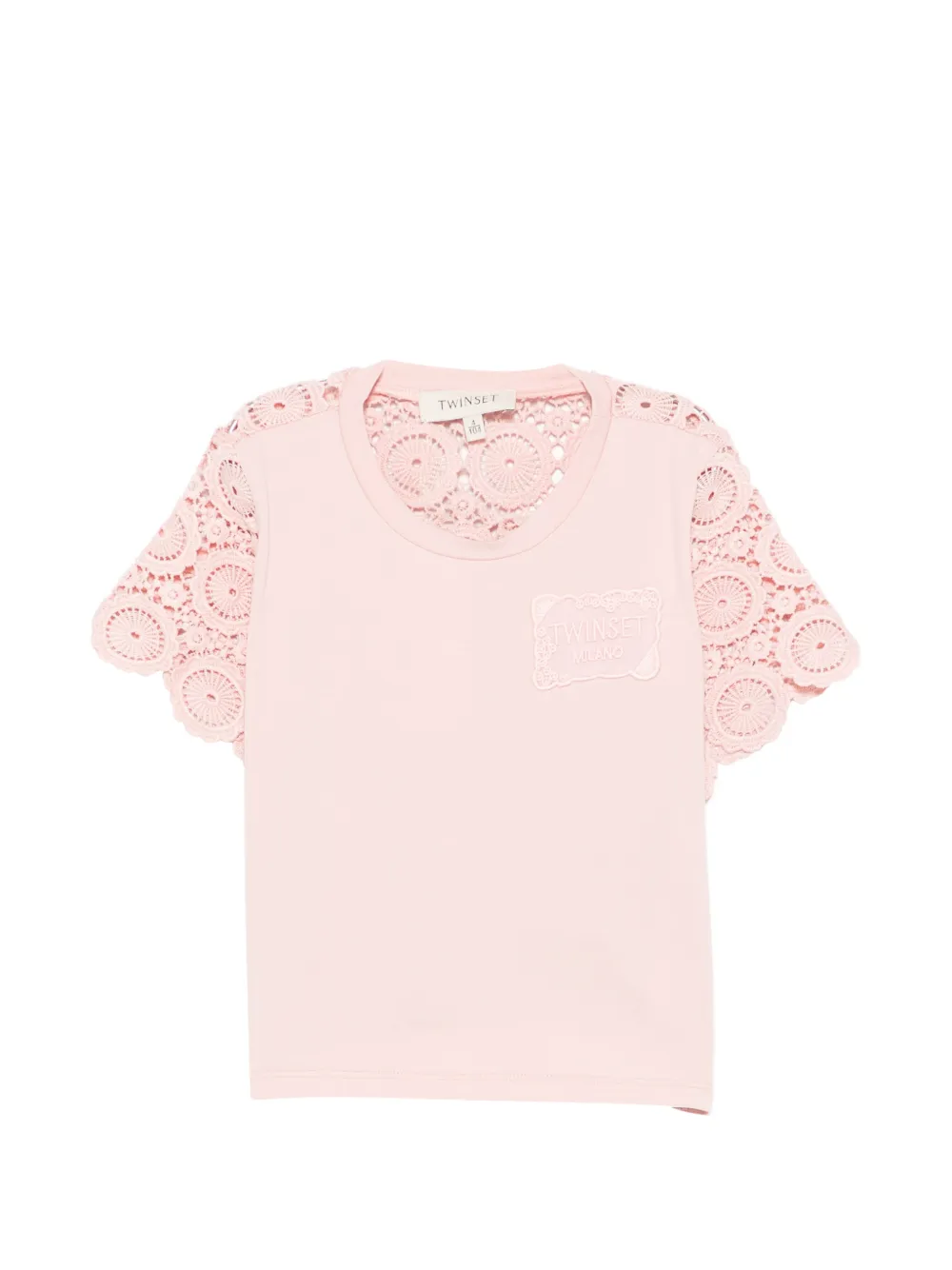 TWINSET Kids crochet appliqué top - Rosa