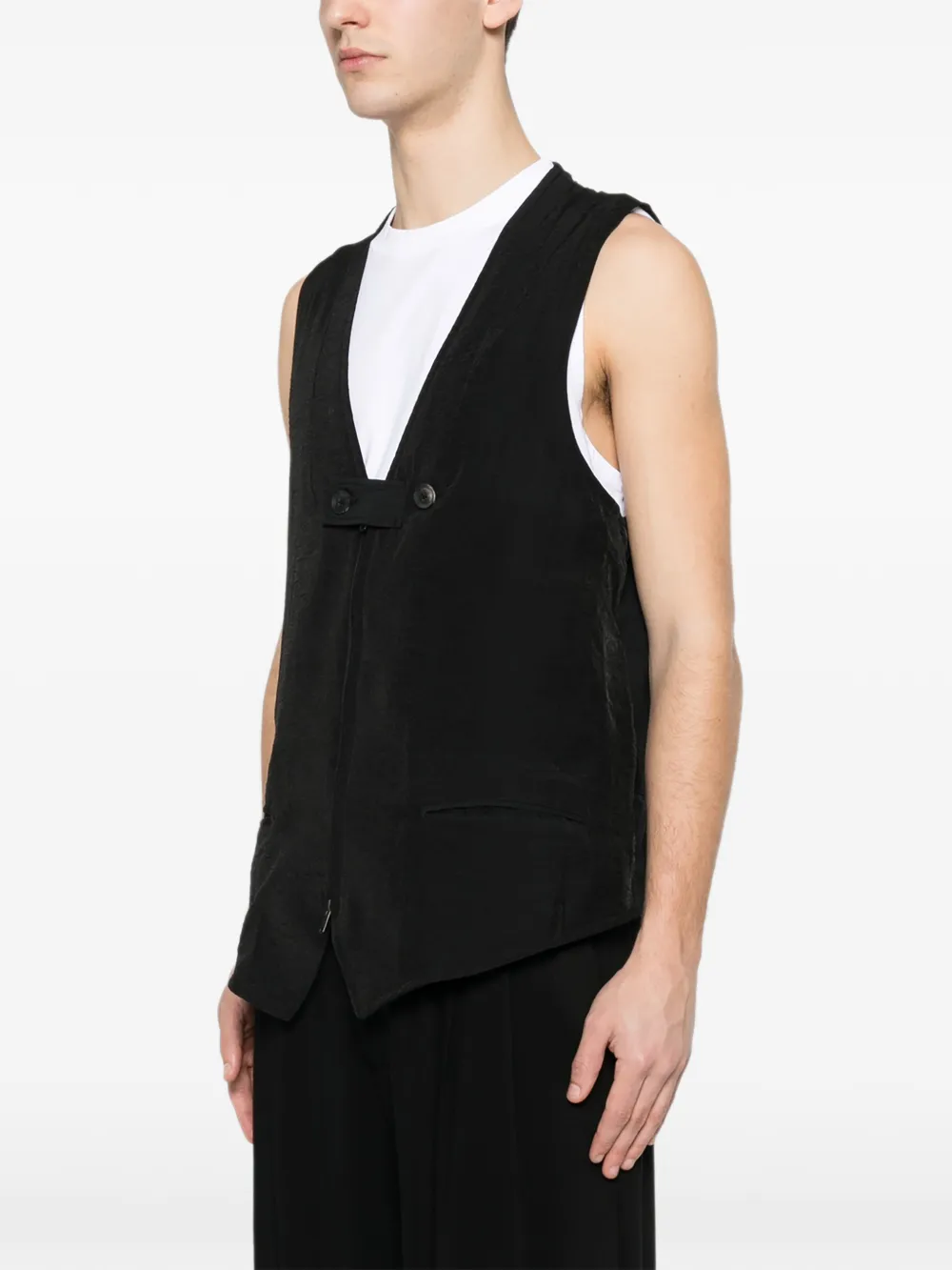  Y-3 Button Zip Vest - Black 