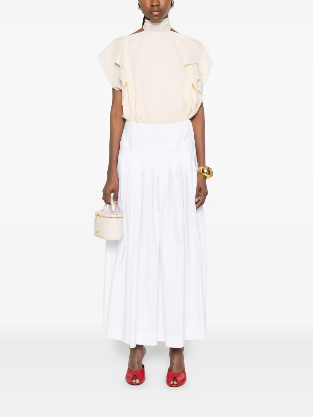  Lanvin Ruffled Tie Blouse - Neutrals 
