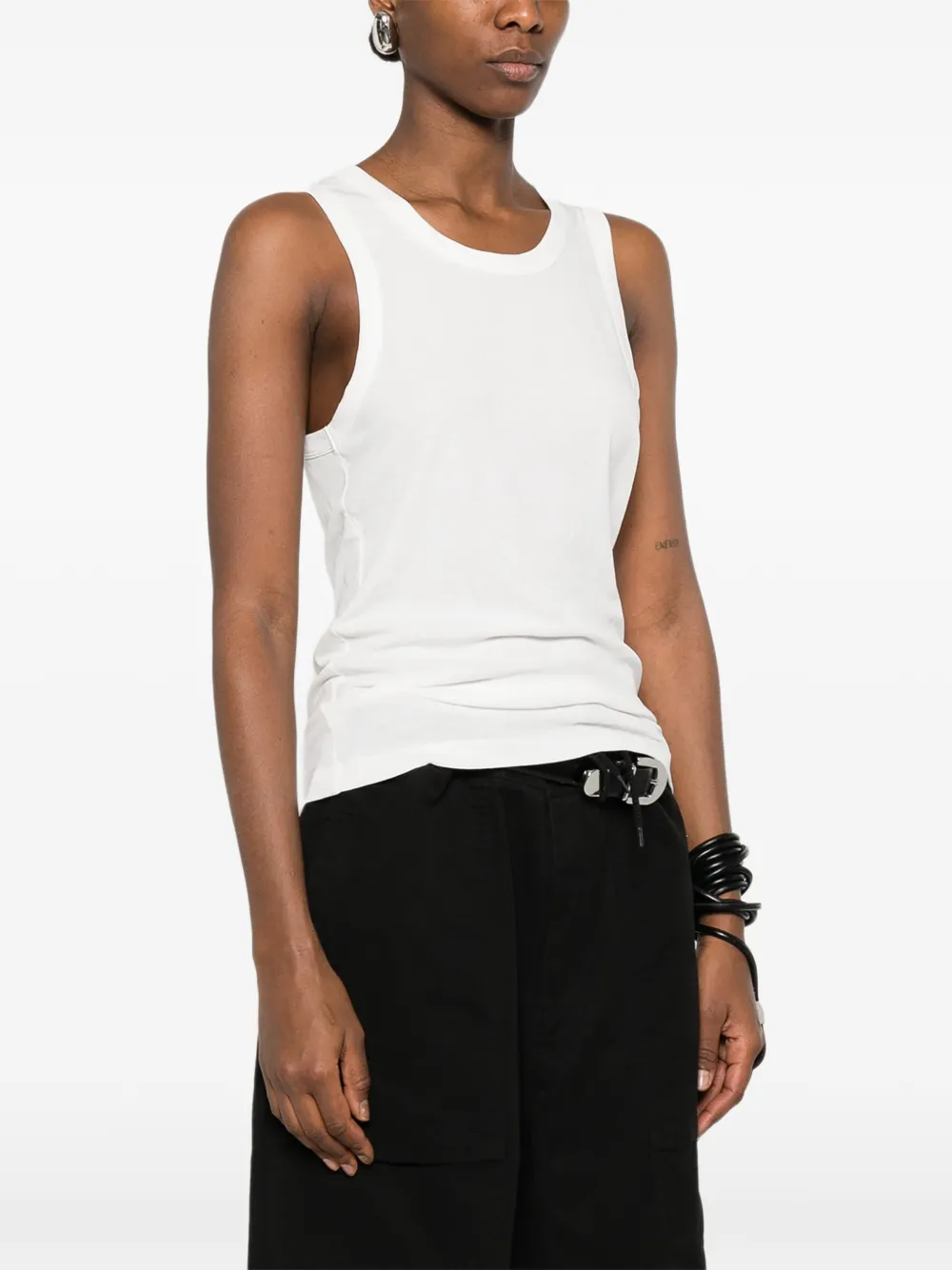  Entire Studios Crewneck Sleeveless Top - White 