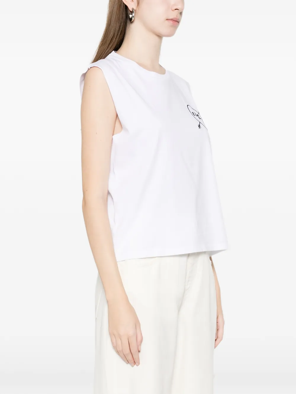  Elite Logo-embroidered Tank Top - White 