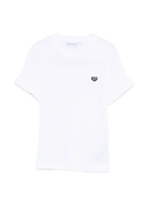 Maison Labiche ribbed heart-appliqué T-shirt