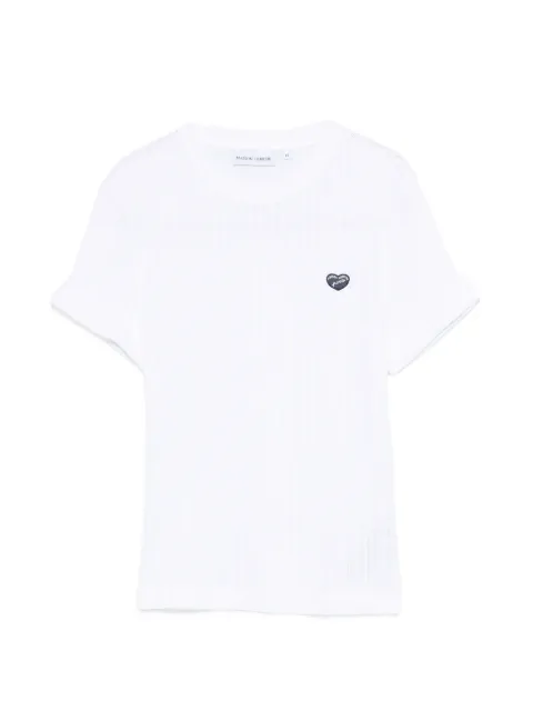 Maison Labiche ribbed heart-appliqué T-shirt