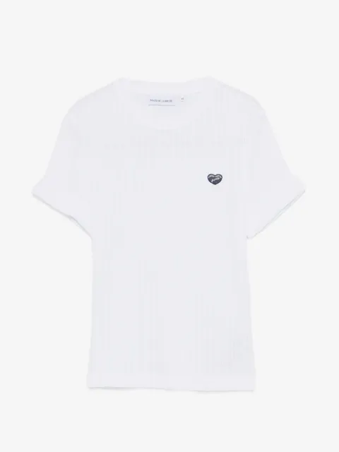 Maison Labiche ribbad t-shirt med hjärta