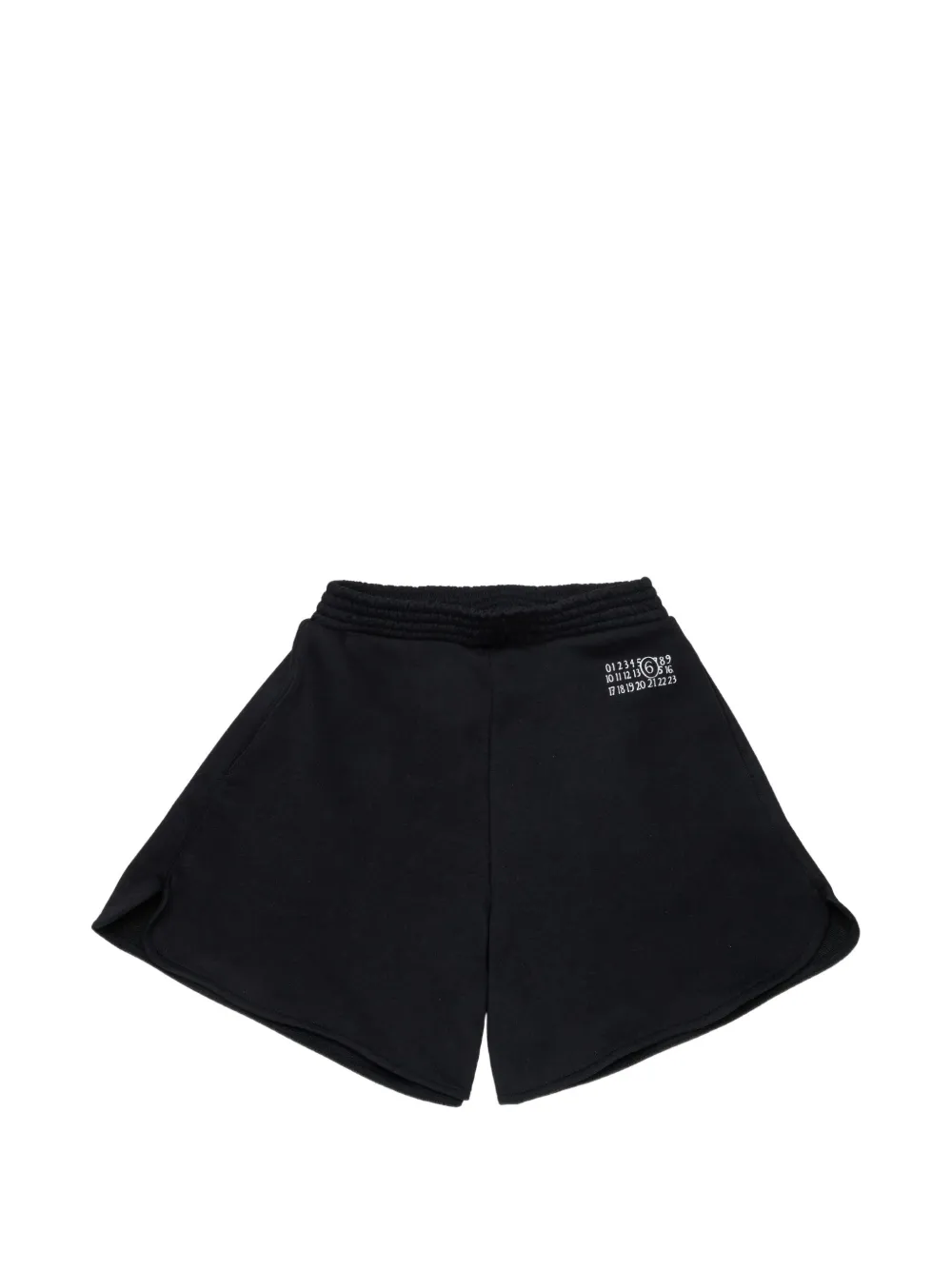 MM6 Maison Margiela Kids elasticated-waist logo-print shorts - Nero