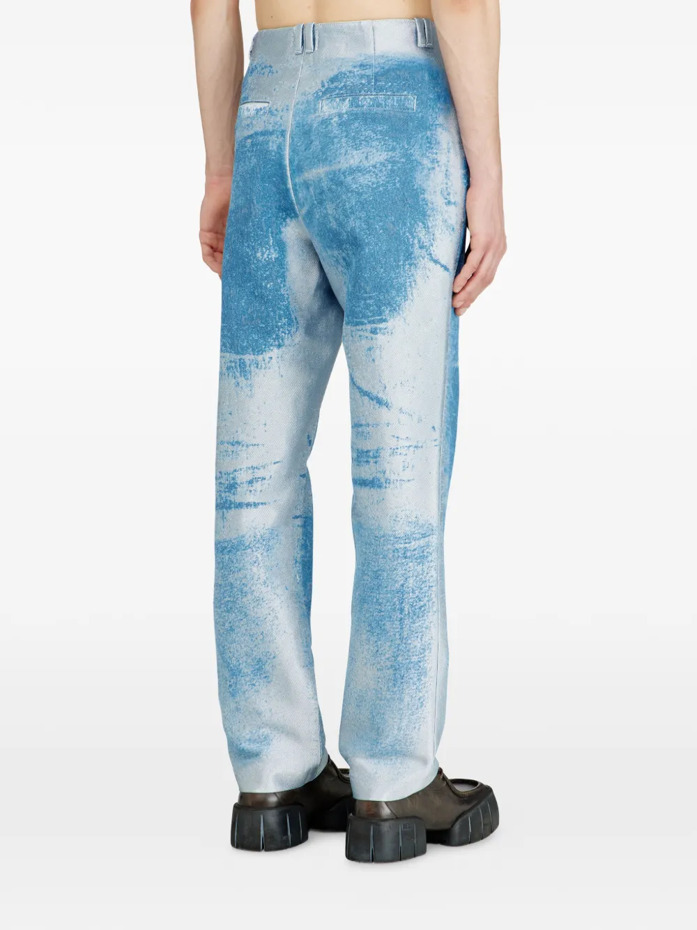 Diesel D-Askar slim-fit jeans met whisker patroon Blauw