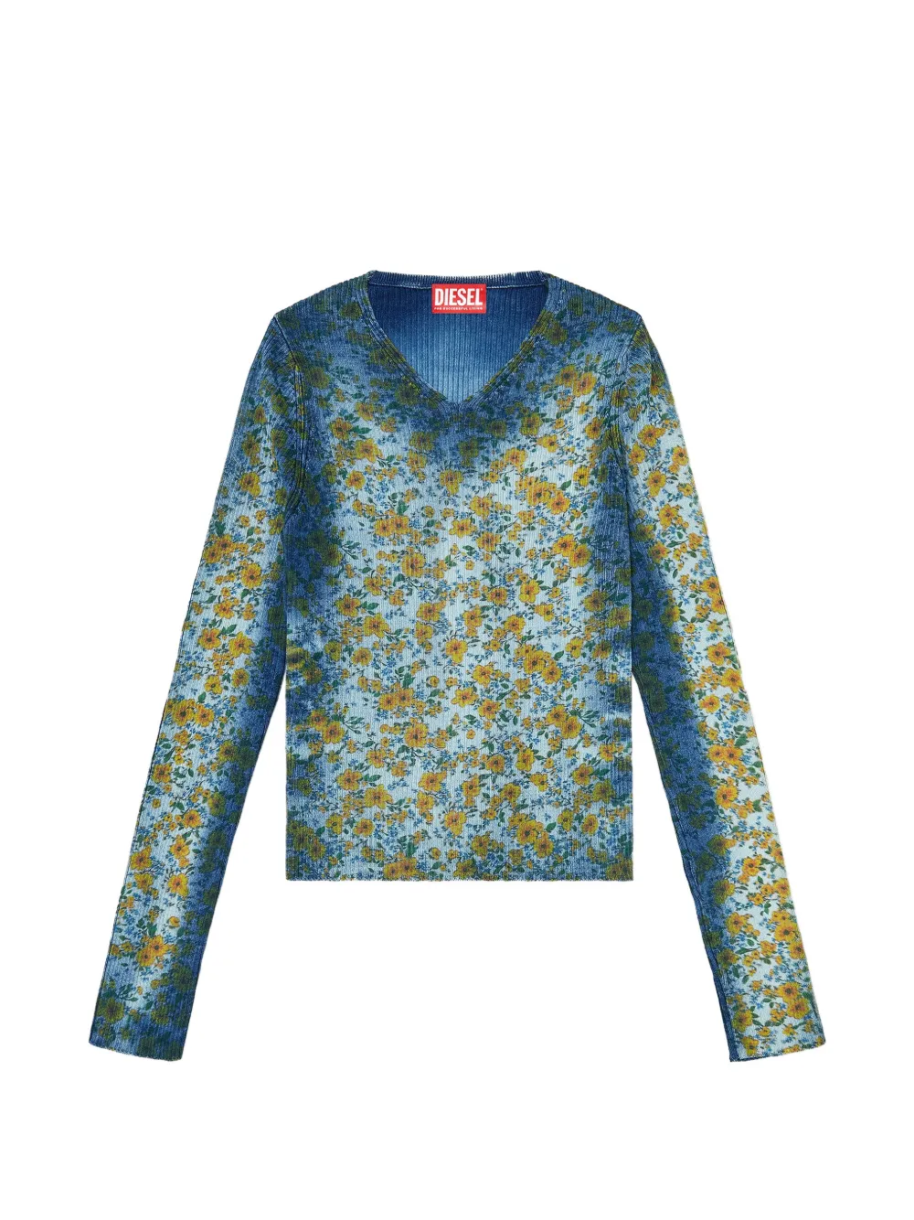 Diesel M-Ege floral-print T-shirt - Blu