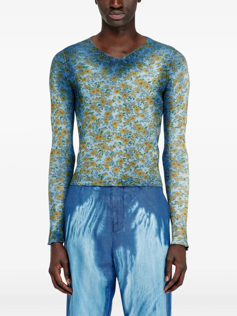 Diesel M-Ege T-shirt met bloemenprint Blauw
