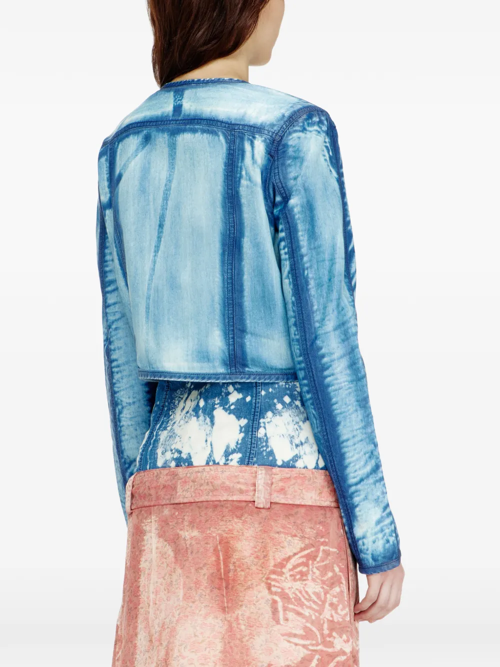 Diesel Cropped jack van lyocell denim Blauw