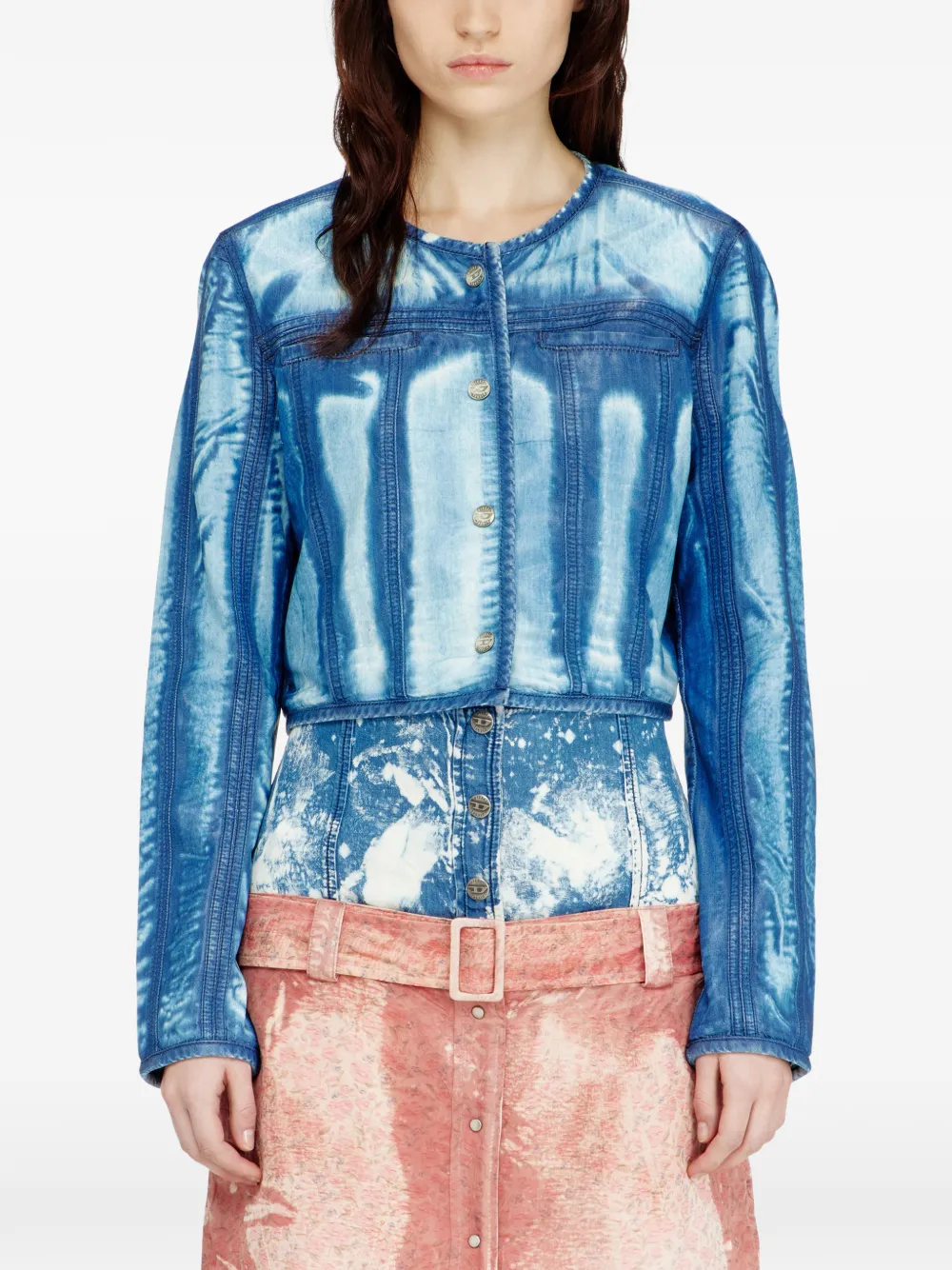  Diesel Buttoned Denim Jacket - Blue 