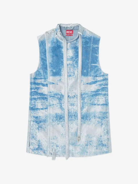 Diesel sleeveless vest in coloured satin denim