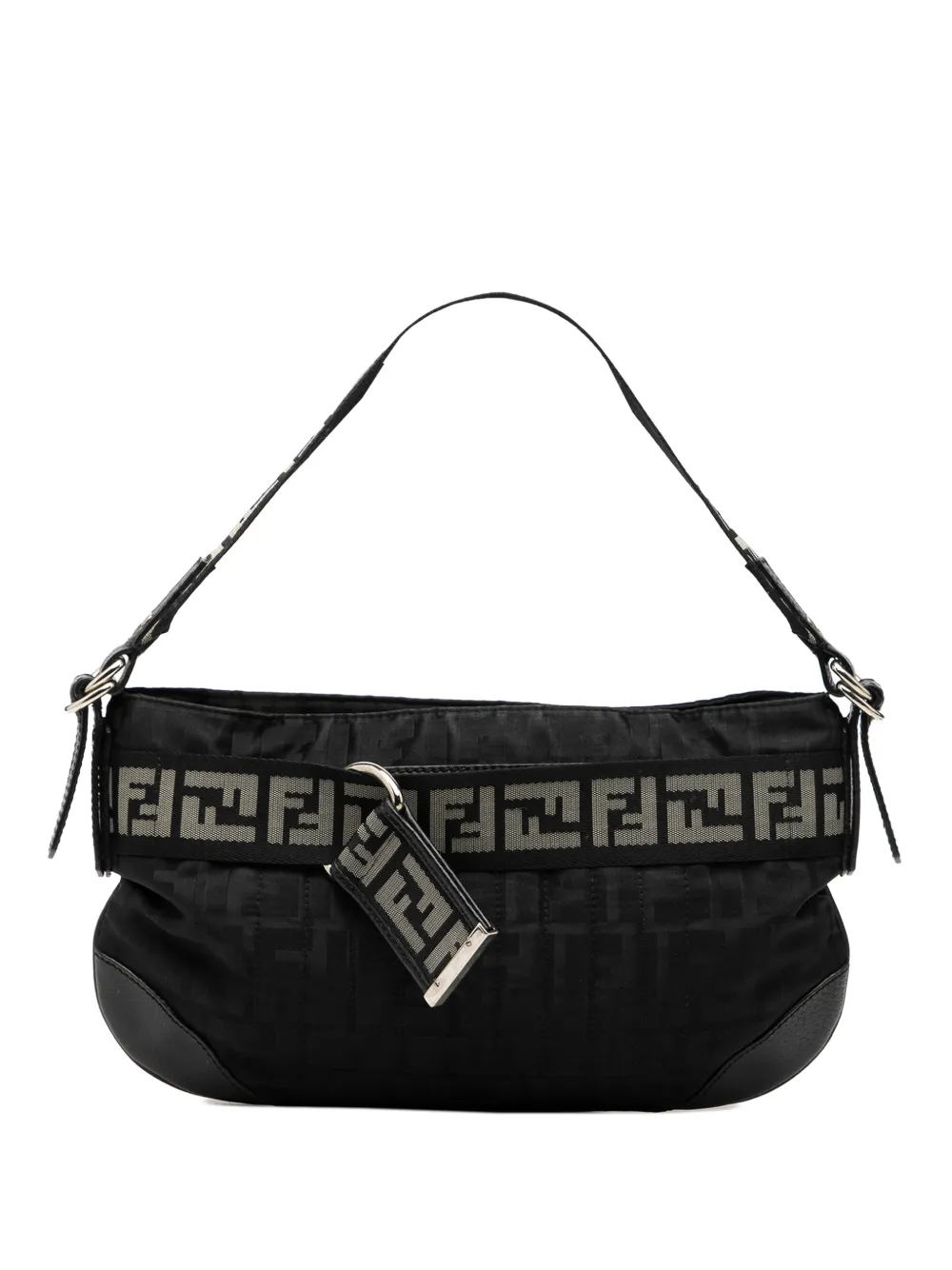 Fendi Pre-Owned 2000-2010 Zucca Nylon Zip Code shoulder bag - Nero