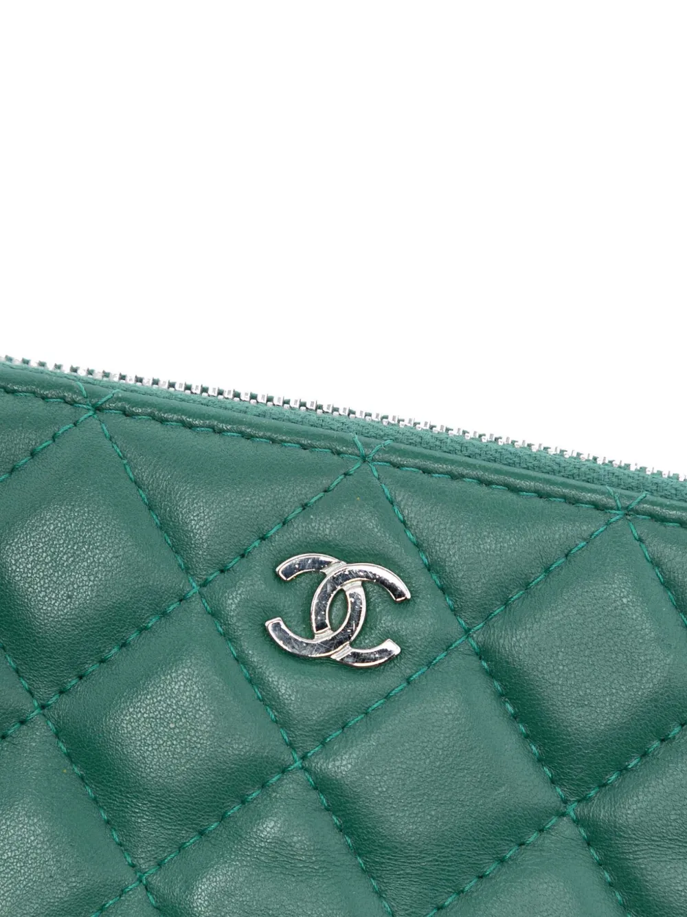 2019 Cc Quilted Lambskin Double Zip Clutch With Chain Crossbody Bag