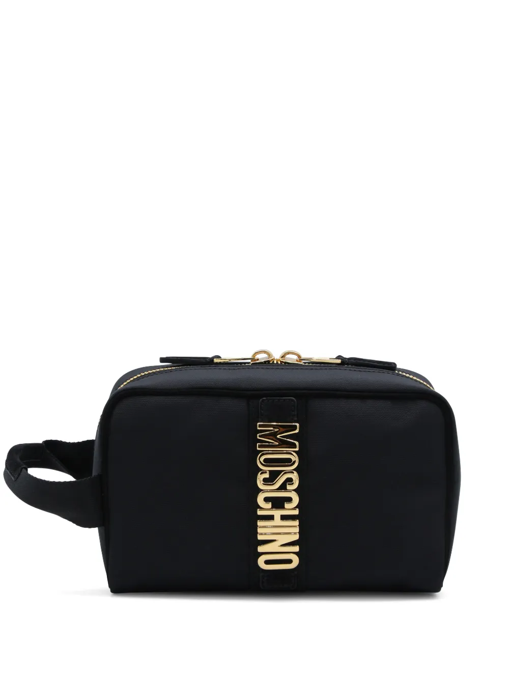 Moschino logo-plaque clutch bag - Nero