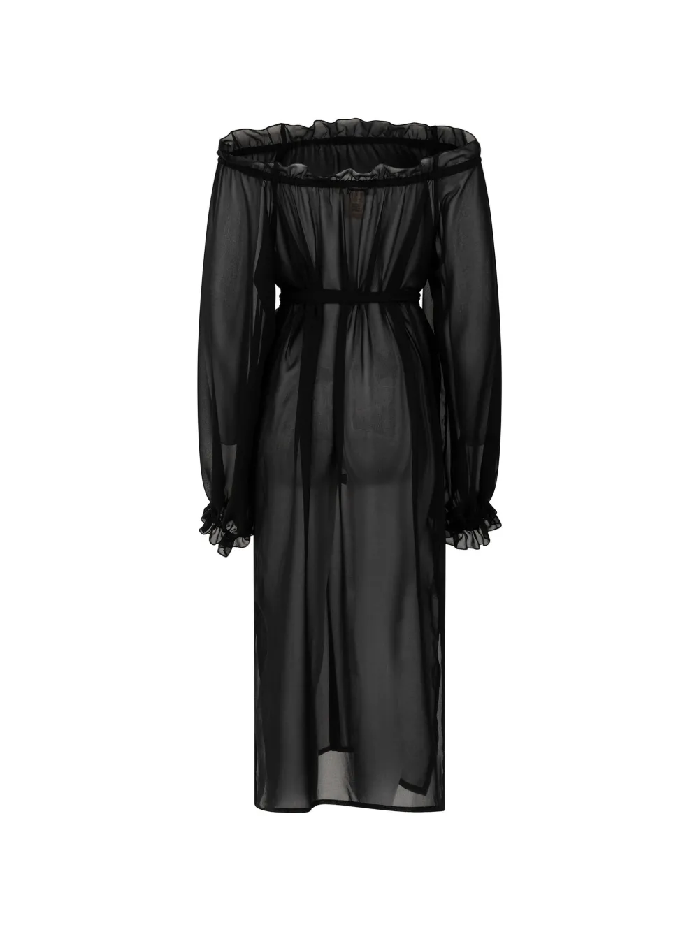 PARAMIDONNA Luna ruffled dress - Schwarz