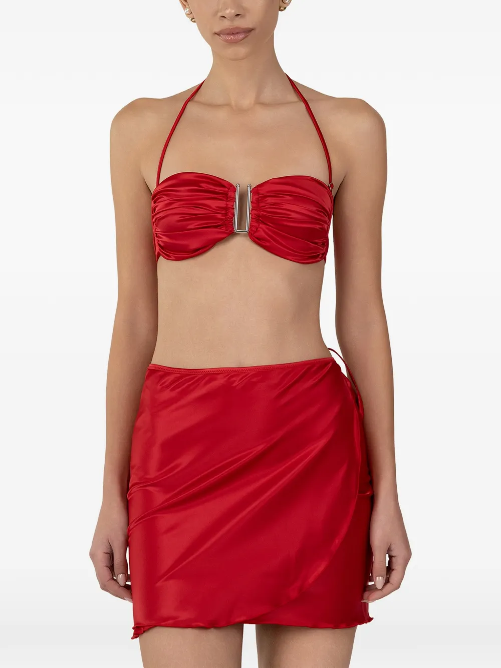 PARAMIDONNA Leone wikkeldoek met gestrikte zijkant Rood