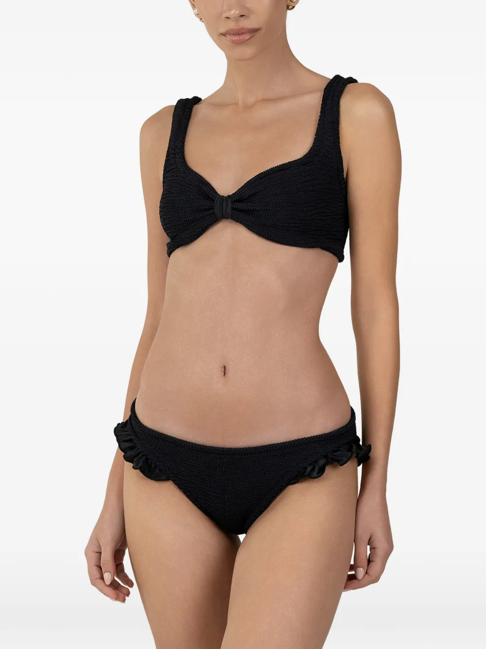  Paramidonna Valentina Bow Ruffled Bikini - Black 