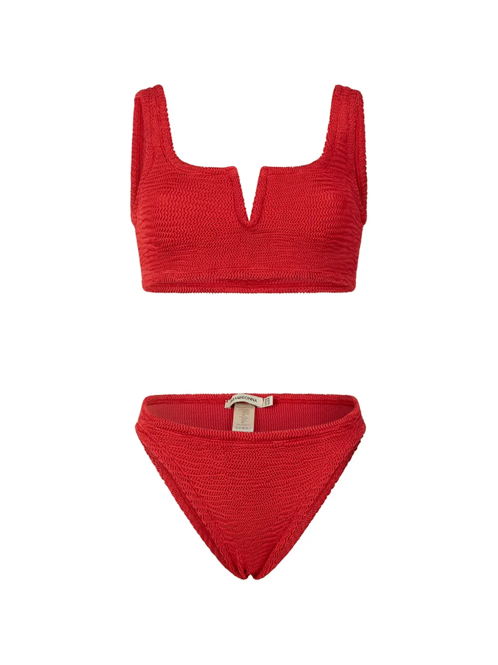 PARAMIDONNA Serena V-neck textured bikini - Rosso