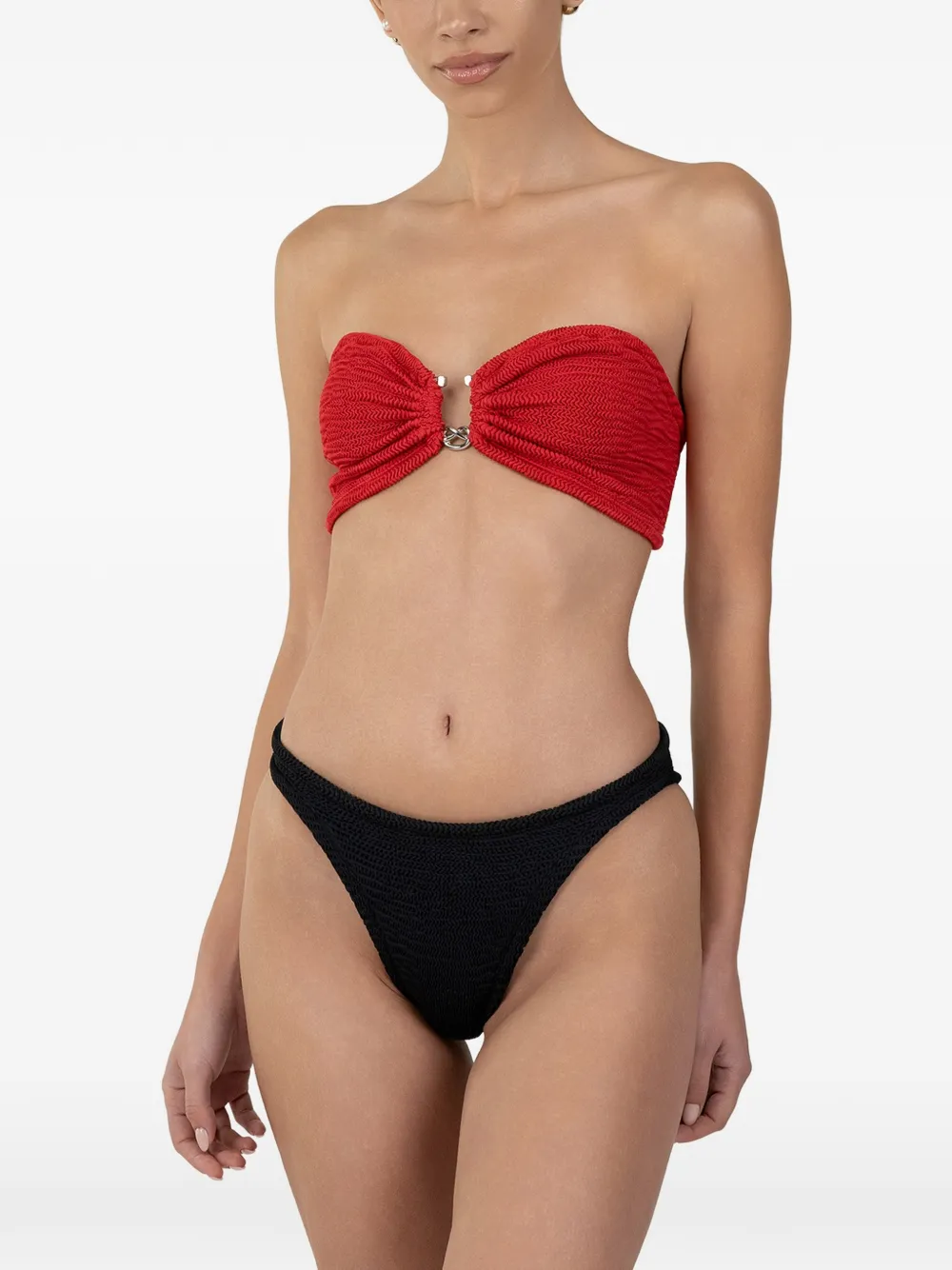 PARAMIDONNA Frida bikini met ringdetail en textuur Rood