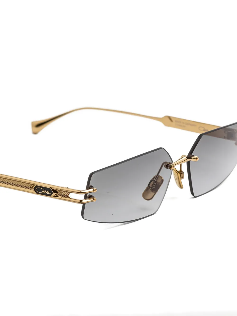  Cazal Rimless Rectangle-frame Sunglasses - Gold 