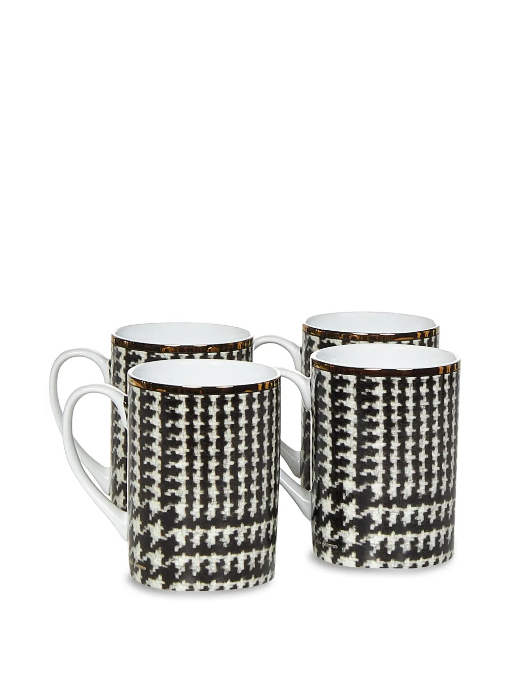 Ralph Lauren Home houndstooth cups (set of four) - Nero