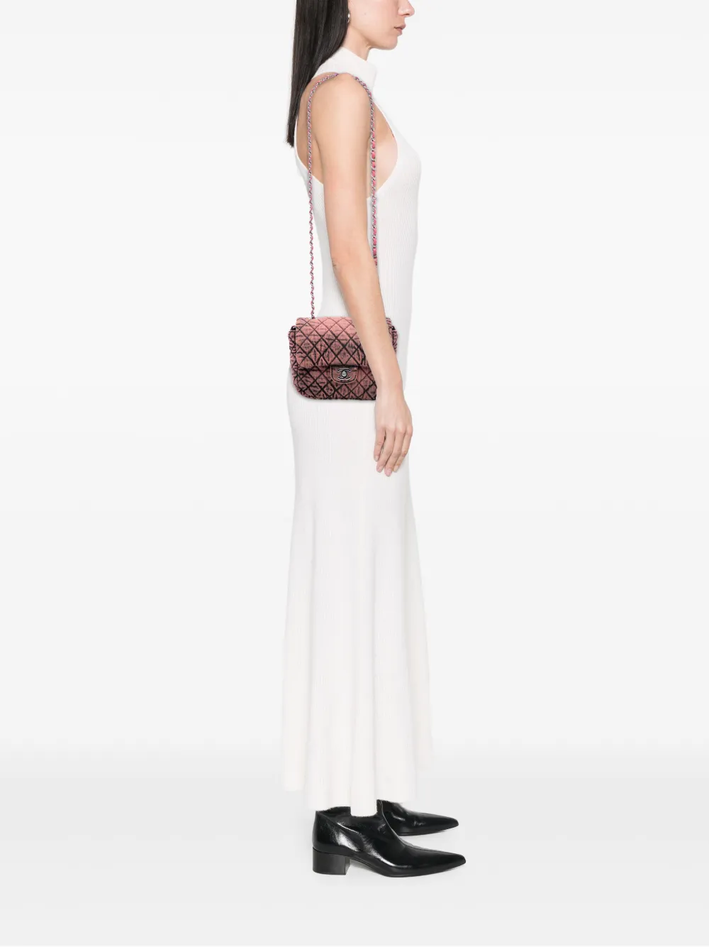 Chanel Pre-owned Bandolera Square Denimpression Single Flap Pequeña Con Diseño Acolchado Y Logo Cc 2019 - Gris 