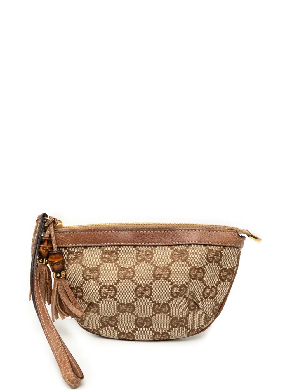 Gucci Pre-Owned Pouch in tela GG e bambù 2000-2015 - Marrone