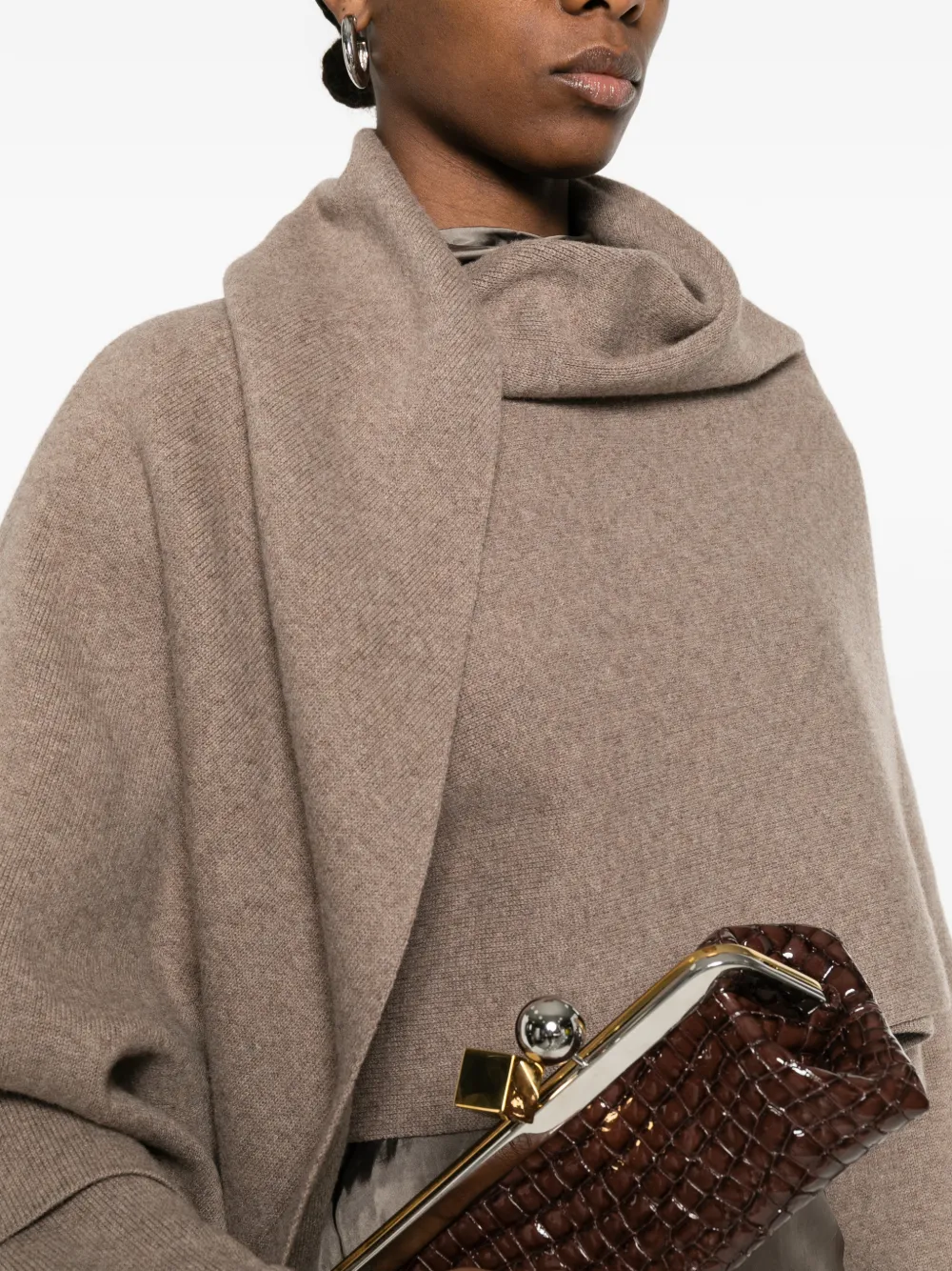 Magda Butrym Gedrapeerde wollen poncho Beige