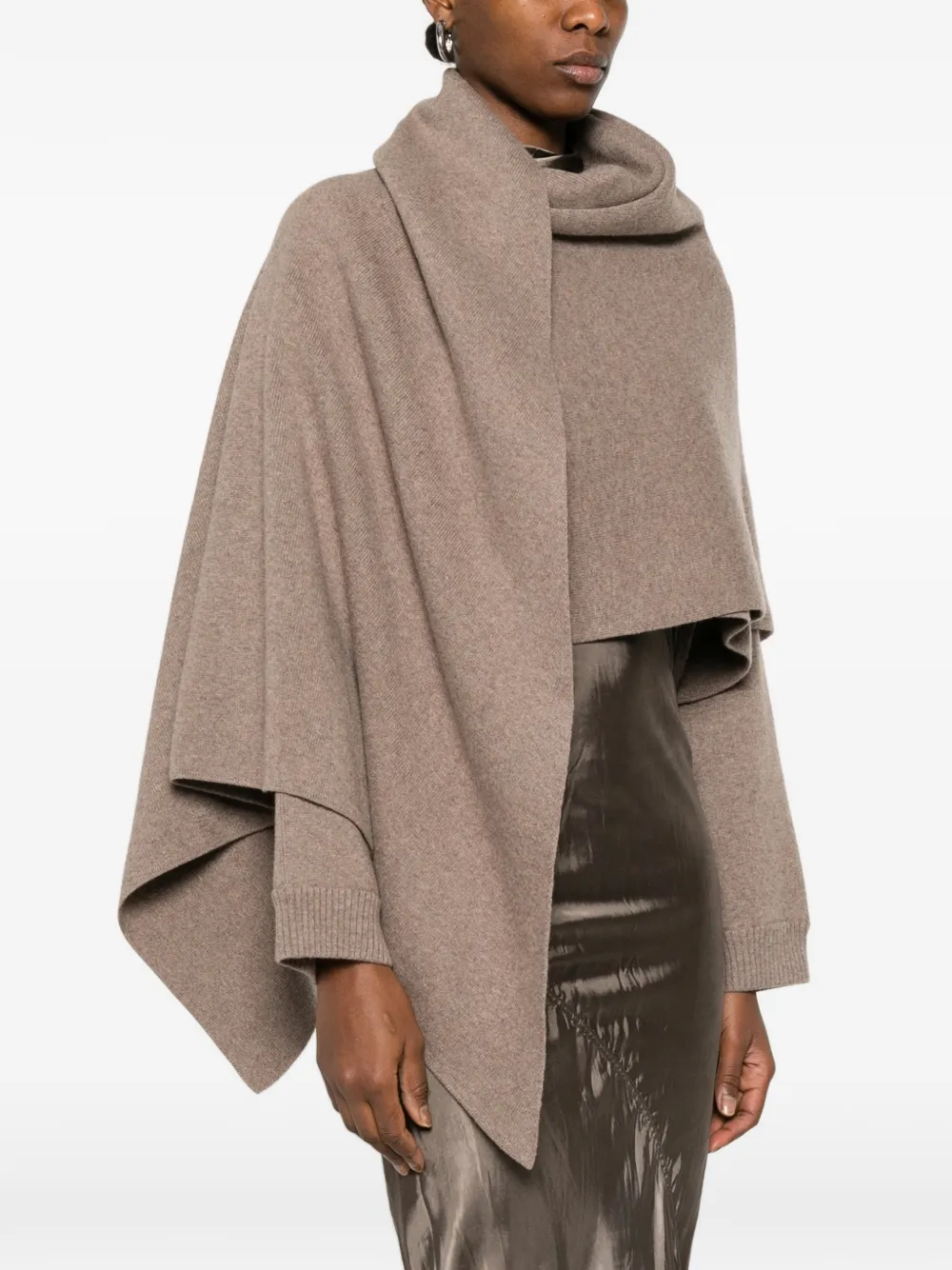 Magda Butrym Gedrapeerde wollen poncho Beige