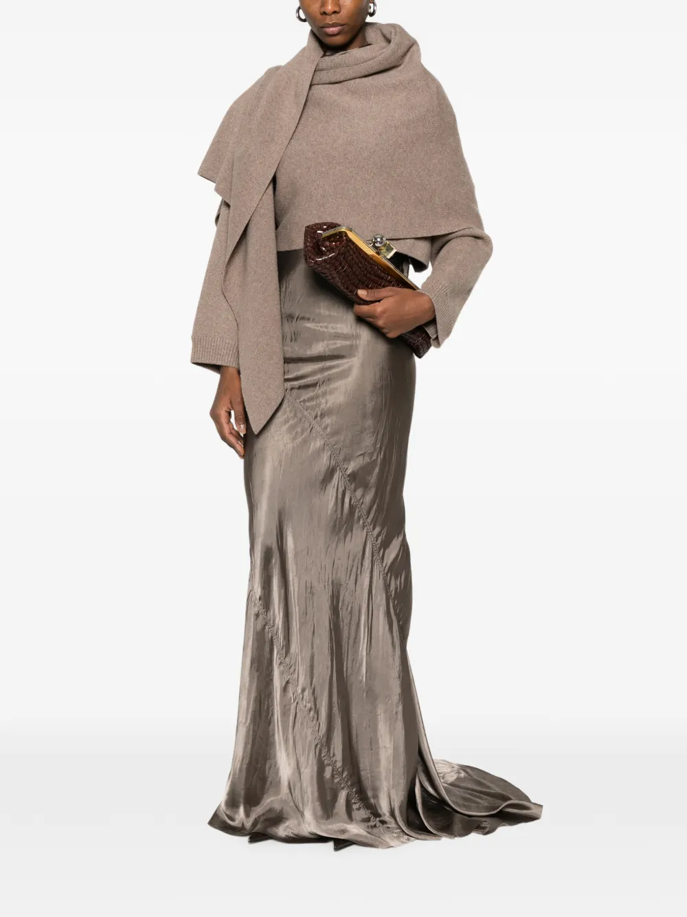 Magda Butrym Gedrapeerde wollen poncho Beige