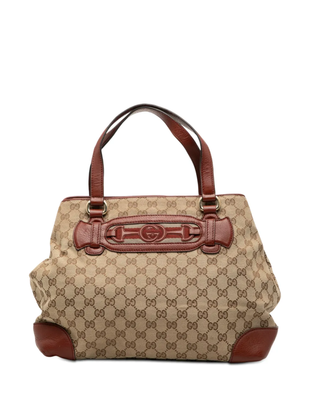 Gucci Pre-Owned 2000-2015 Medium GG Canvas Web Dressage tote bag - Marrone