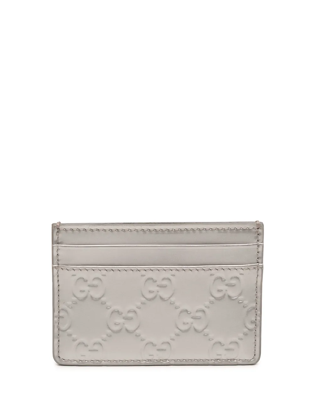 Gucci Pre-Owned Portacarte in pelle verniciata Guccissima 2016-2026 - Argento