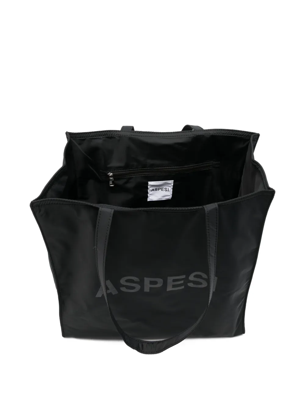 ASPESI Shopper met logoprint Zwart