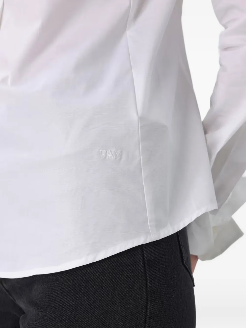  Fay Buttoned Long-sleeve Shirt - White 