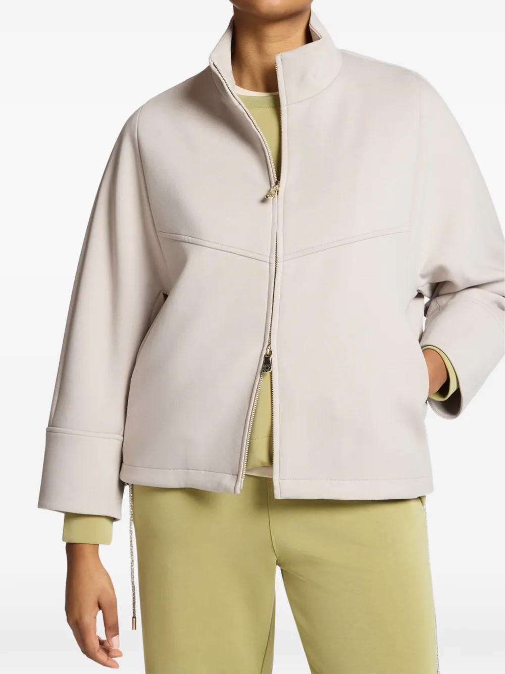  Elena Miro` Zip Collar Jacket - Neutrals 