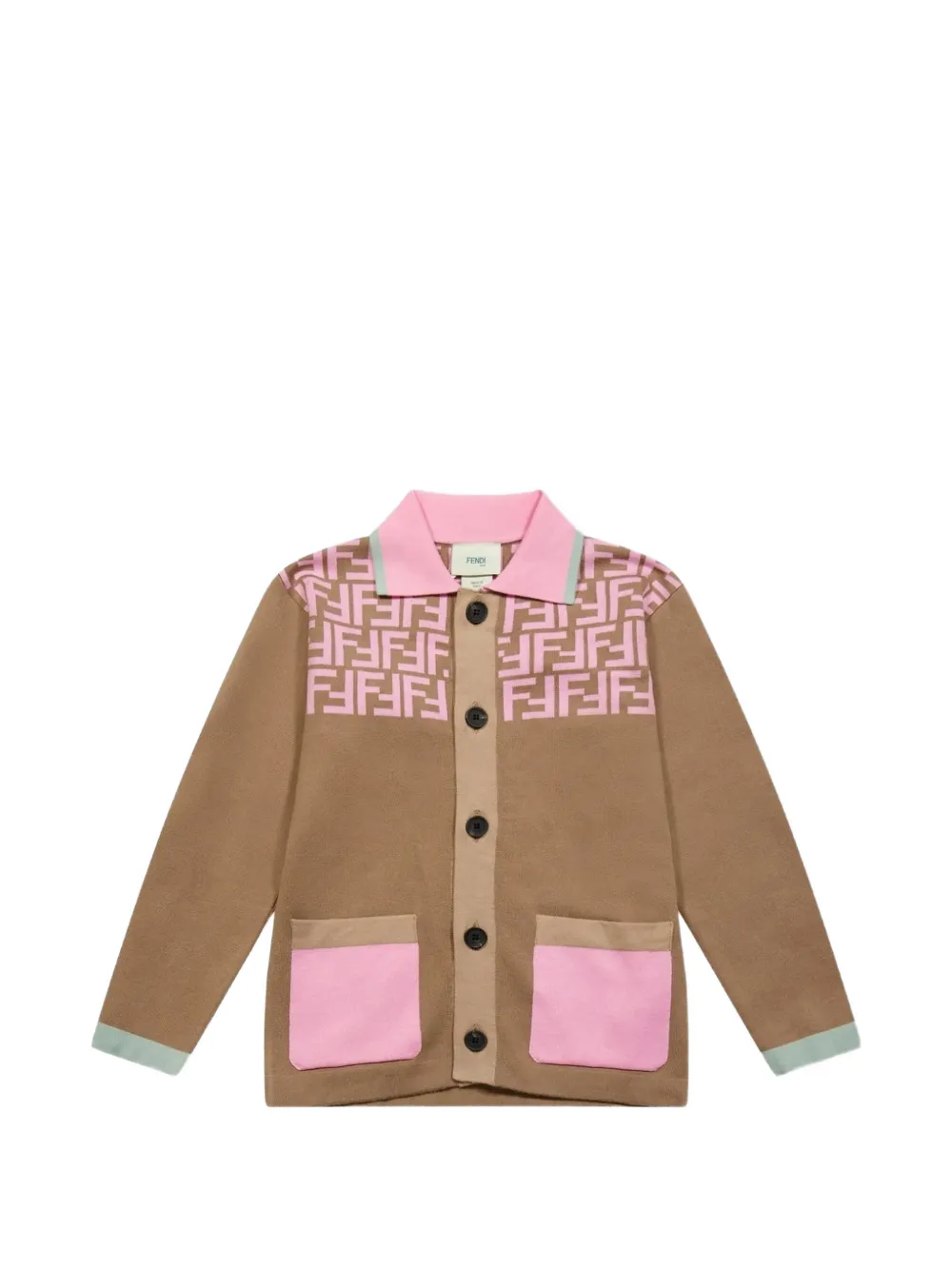Fendi Kids button-up jacket - Braun