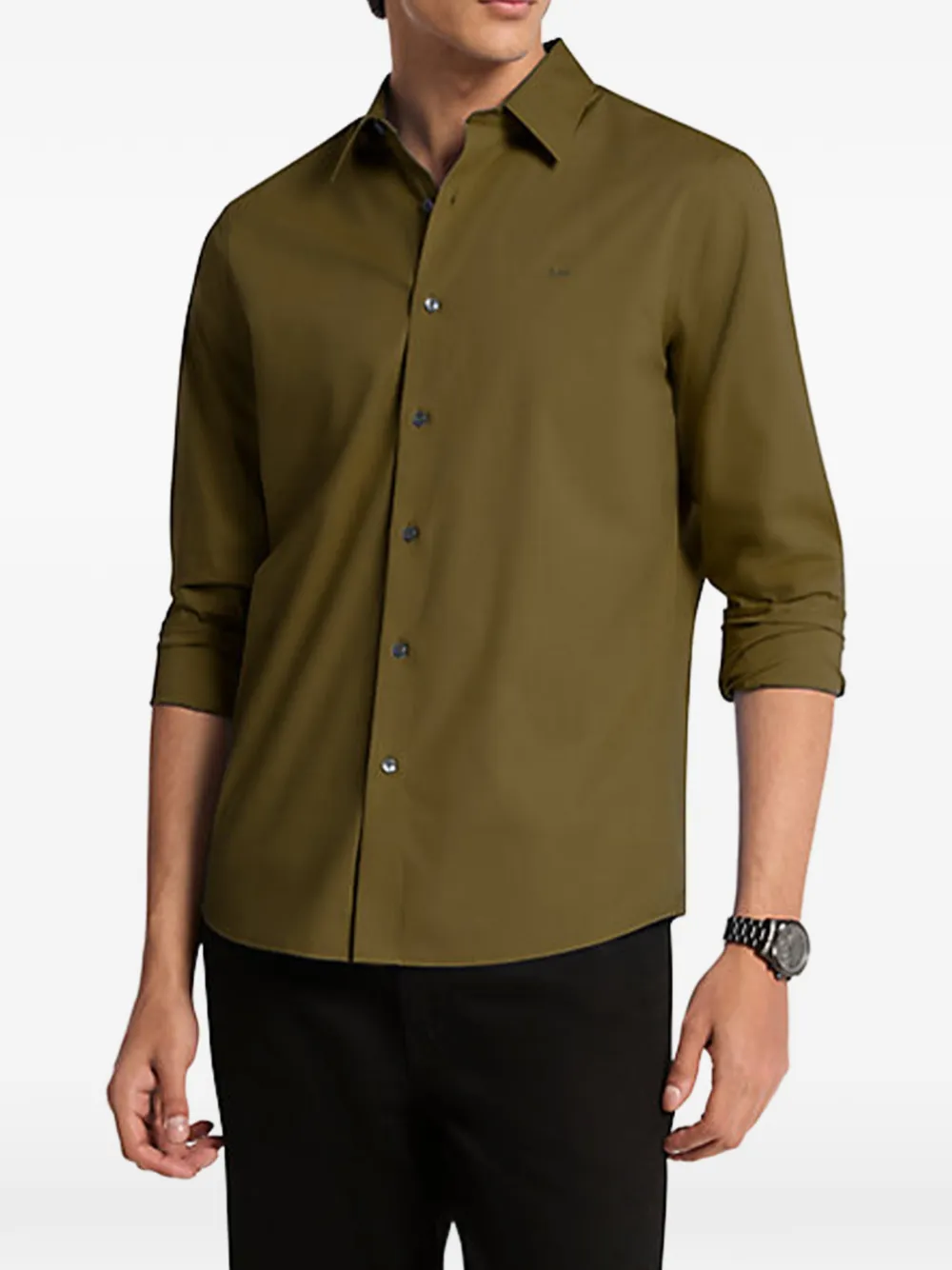 Michael Kors logo-embroidered long-sleeve shirt - Grün