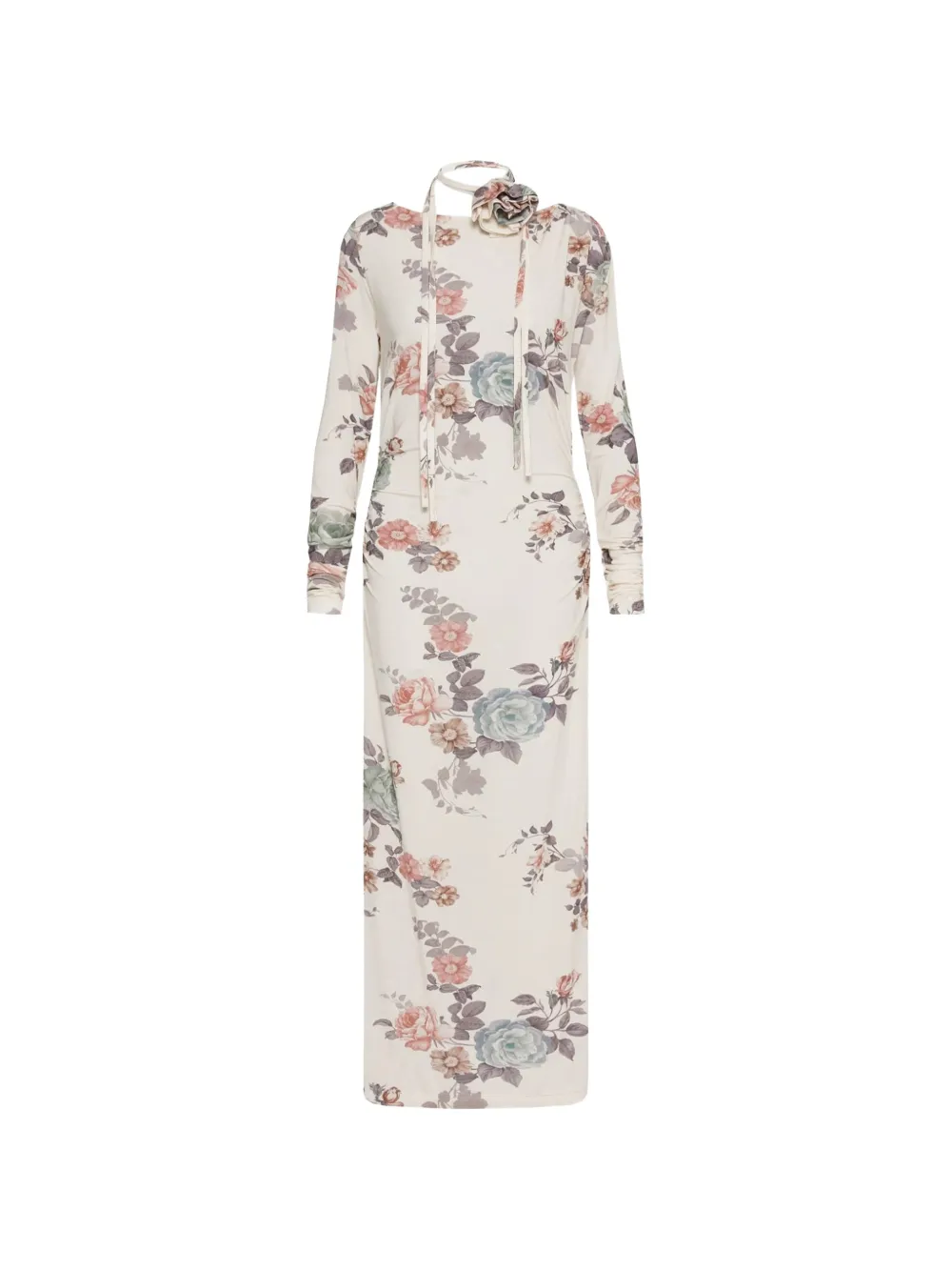 Marella floral-print maxi dress set (set of two) - Toni neutri