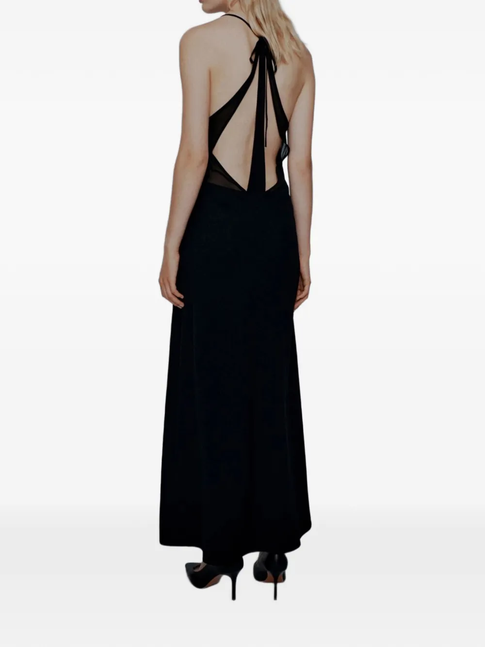  Marella V-neck Maxi Dress - Black 