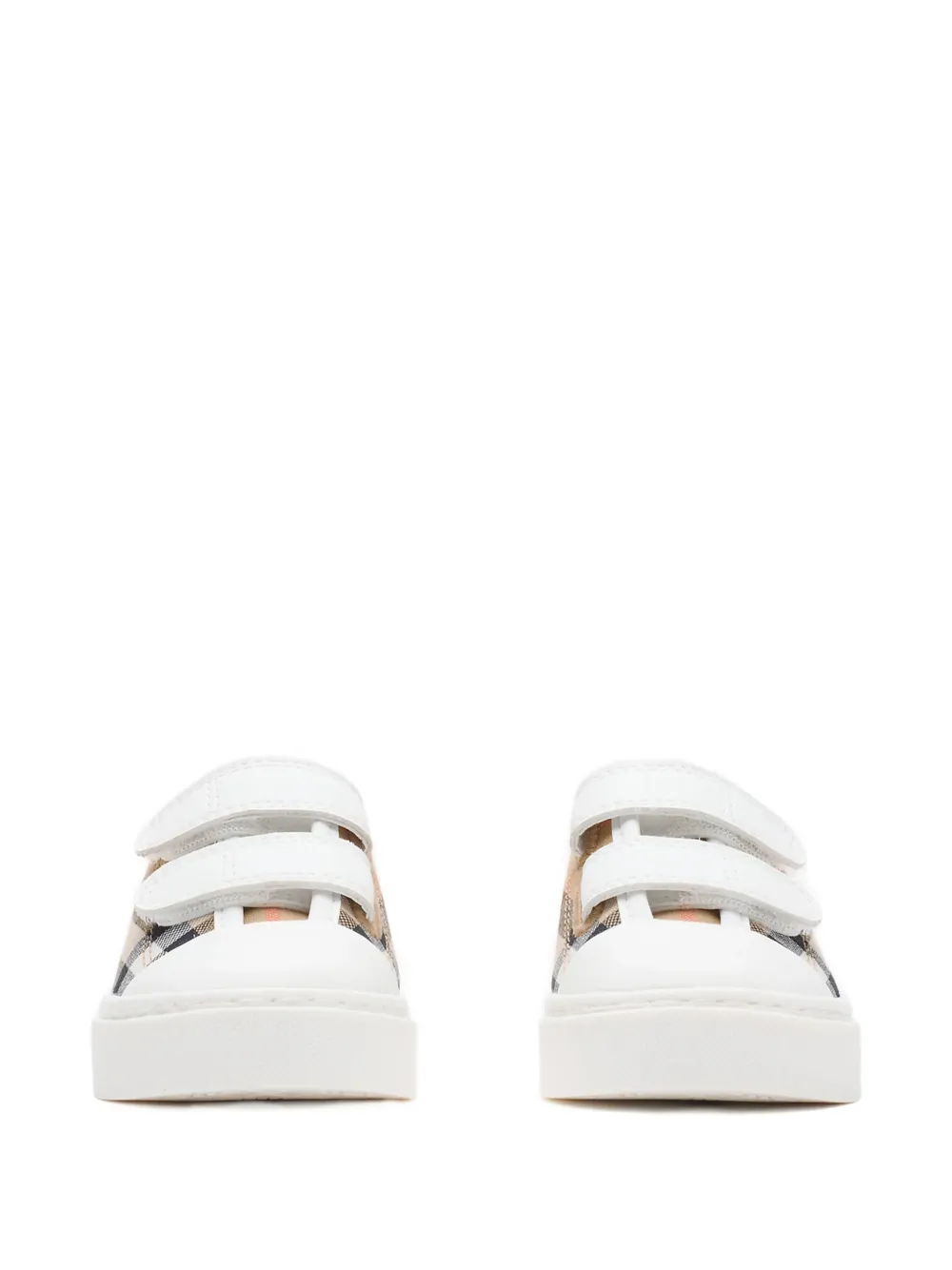 Burberry Kids Geruite sneakers met band Beige