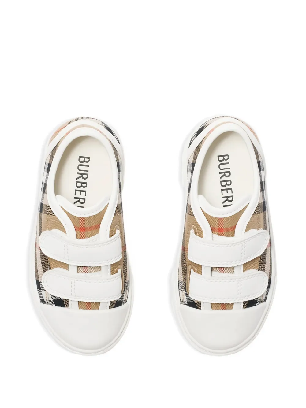 Burberry Kids Geruite sneakers met band Beige