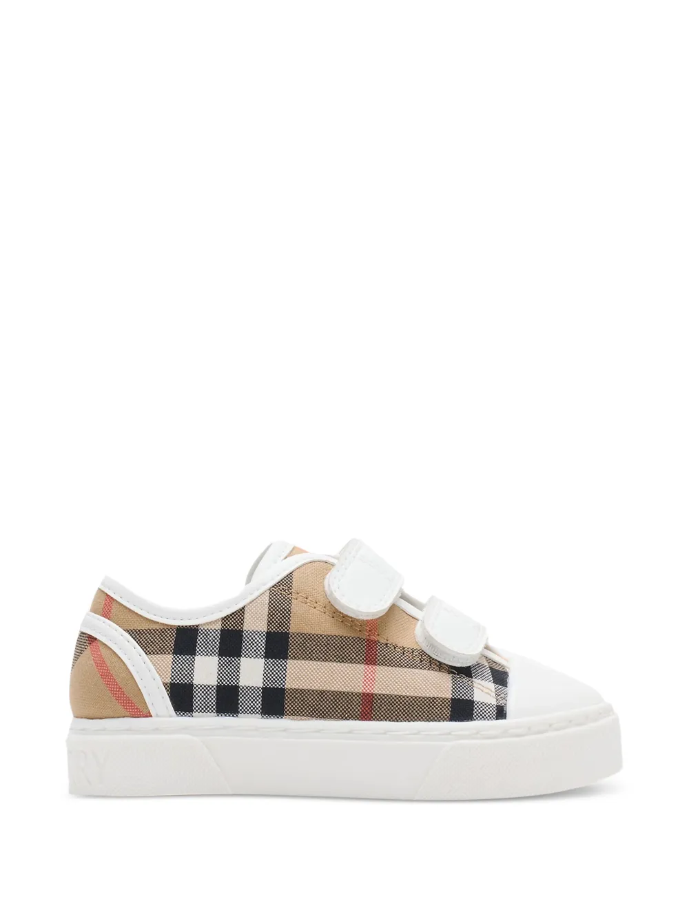 Burberry Kids check-pattern strap sneakers - Toni neutri