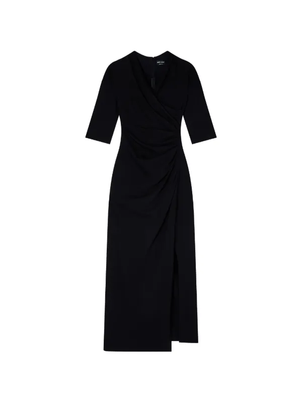 Giorgio Armani V-neck Dress in Black