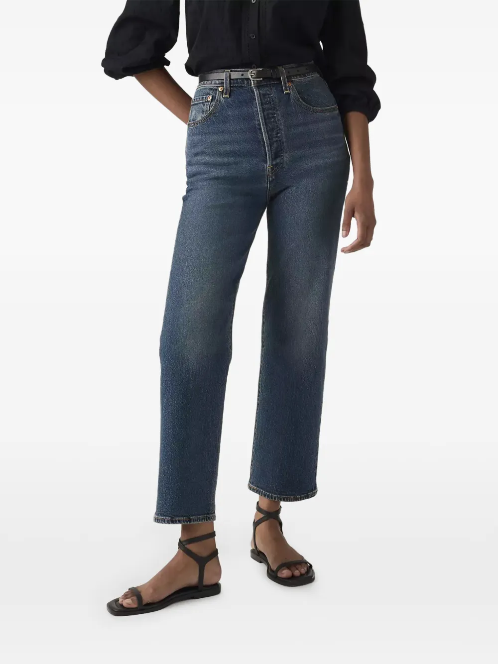  Levi's Ribcage Straight Ankle Jeans - Blue 