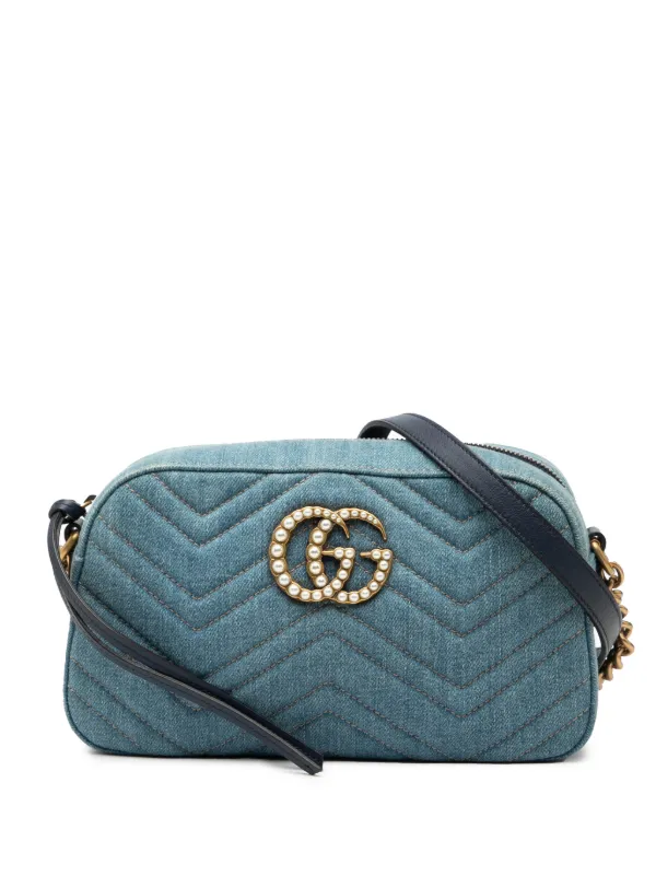 Gucci Pre-Owned 2016-2025 スモール GGマーモント マテラッセ デニム 