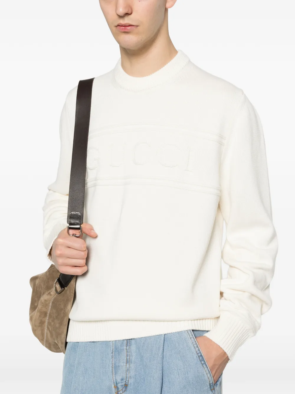 Gucci Trui met logodetail Beige